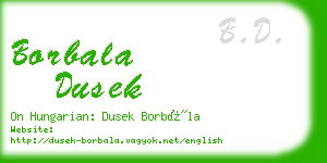 borbala dusek business card